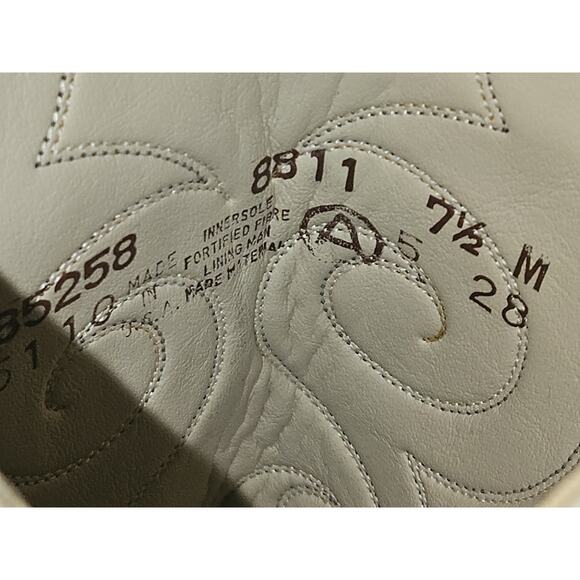 Vintage ACME Boots Pull On Heeled Tan Leather Women's 7.5 Medium - Picture 8 of 12